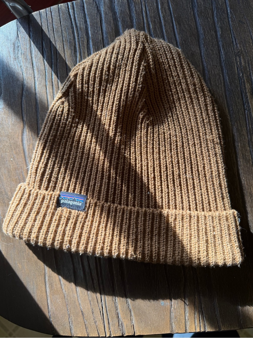 Patagonia Ribbed Knit Beanie in Camel